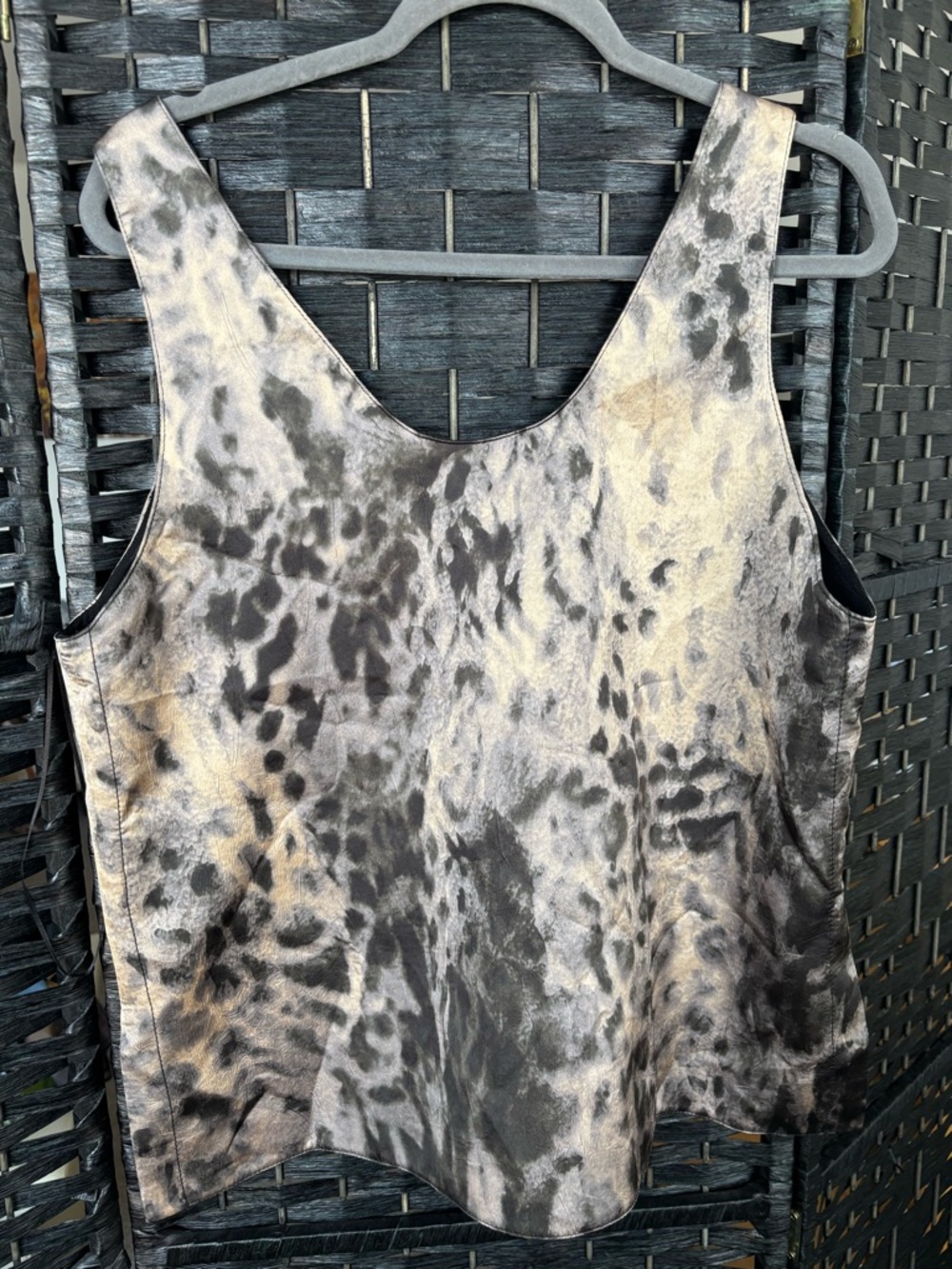 Zara Black and Brown Satin-Look Sleeveless Top